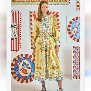 Hunter Bell Yellow and Blue Maxi Dress